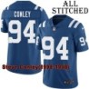 Blue Home Embroidered Steve Conley Indianapolis Colts #94 Stitched Jersey