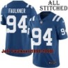 Blue Home Embroidered Jeff Faulkner Indianapolis Colts #94 Stitched Jersey