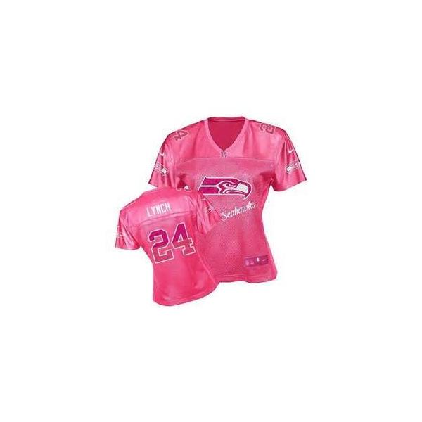 [FEM FAN II] LYNCH Seattle #24 Womens Football Jersey - Marshawn Lynch Womens Football Jersey (Red)_Free Shipping