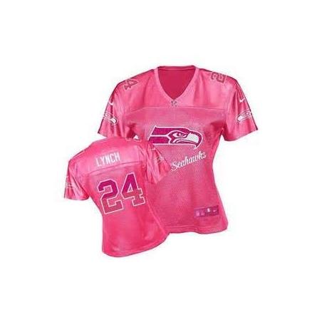 [FEM FAN II] LYNCH Seattle #24 Womens Football Jersey - Marshawn Lynch Womens Football Jersey (Red)_Free Shipping