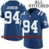 Blue Home Embroidered Curtis Johnson Indianapolis Colts #94 Stitched Jersey