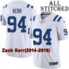 White Embroidered Zach Kerr Indianapolis Colts #94 Stitched Jersey