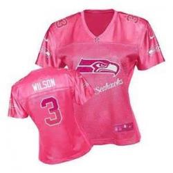 [FEM FAN II] WILSON Seattle #3 Womens Football Jersey - Russell Wilson Womens Football Jersey (Red)_Free Shipping