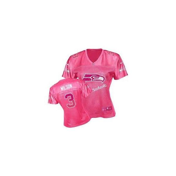 [FEM FAN II] WILSON Seattle #3 Womens Football Jersey - Russell Wilson Womens Football Jersey (Red)_Free Shipping