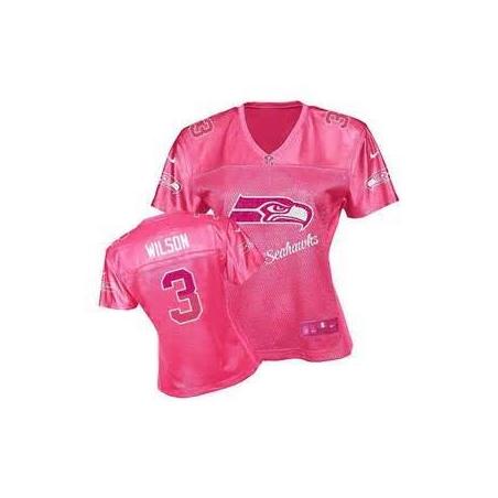 [FEM FAN II] WILSON Seattle #3 Womens Football Jersey - Russell Wilson Womens Football Jersey (Red)_Free Shipping