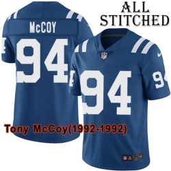 Blue Home Embroidered Tony McCoy Indianapolis Colts #94 Stitched Jersey