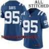 Blue Home Embroidered Travis Davis Indianapolis Colts #95 Stitched Jersey