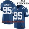 Blue Home Embroidered Lavar Edwards Indianapolis Colts #95 Stitched Jersey