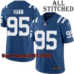 Blue Home Embroidered Bob Hamm Indianapolis Colts #95 Stitched Jersey
