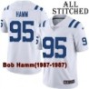 White Embroidered Bob Hamm Indianapolis Colts #95 Stitched Jersey