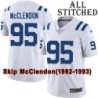 White Embroidered Skip McClendon Indianapolis Colts #95 Stitched Jersey