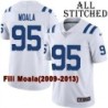 White Embroidered Fili Moala Indianapolis Colts #95 Stitched Jersey