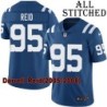 Blue Home Embroidered Darrell Reid Indianapolis Colts #95 Stitched Jersey