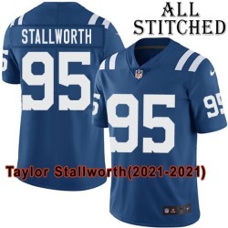 Blue Home Embroidered Taylor Stallworth Indianapolis Colts #95 Stitched Jersey
