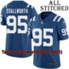 Blue Home Embroidered Taylor Stallworth Indianapolis Colts #95 Stitched Jersey