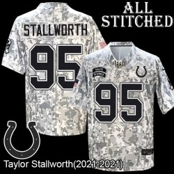 Camo Embroidered Taylor Stallworth Indianapolis Colts #95 Stitched Jersey