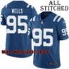 Blue Home Embroidered Mike Wells Indianapolis Colts #95 Stitched Jersey