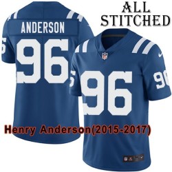 Blue Home Embroidered Henry Anderson Indianapolis Colts #96 Stitched Jersey