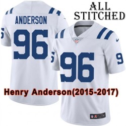 White Embroidered Henry Anderson Indianapolis Colts #96 Stitched Jersey