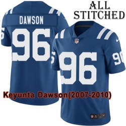 Blue Home Embroidered Keyunta Dawson Indianapolis Colts #96 Stitched Jersey