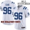 White Embroidered Bill Elko Indianapolis Colts #96 Stitched Jersey