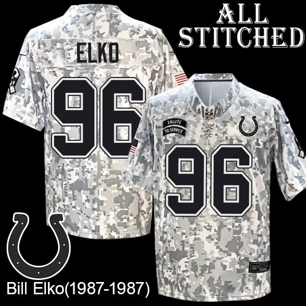 Camo Embroidered Bill Elko Indianapolis Colts #96 Stitched Jersey