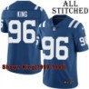 Blue Home Embroidered Shawn King Indianapolis Colts #96 Stitched Jersey