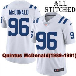 White Embroidered Quintus McDonald Indianapolis Colts #96 Stitched Jersey