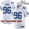 White Embroidered Don Thorp Indianapolis Colts #96 Stitched Jersey