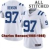 White Embroidered Charles Benson Indianapolis Colts #97 Stitched Jersey