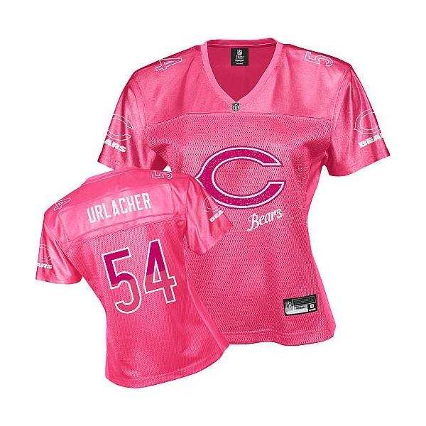 [FEM FAN I] URLACHER Chicago #54 Womens Football Jersey - Brian Urlacher Womens Football Jersey (Pink)_Free Shipping