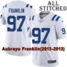 White Embroidered Aubrayo Franklin Indianapolis Colts #97 Stitched Jersey