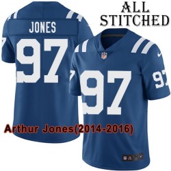 Blue Home Embroidered Arthur Jones Indianapolis Colts #97 Stitched Jersey