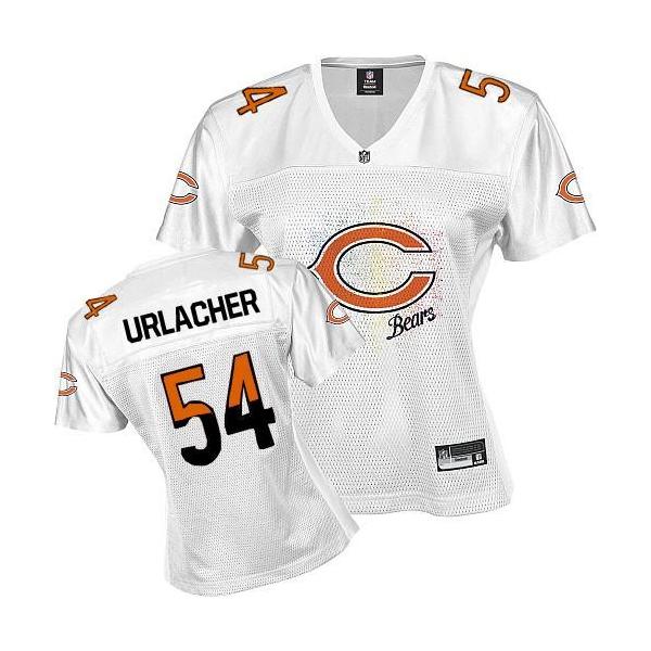 [FEM FAN I] URLACHER Chicago #54 Womens Football Jersey - Brian Urlacher Womens Football Jersey (White)_Free Shipping