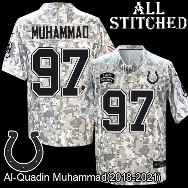 Camo Embroidered Al-Quadin Muhammad Indianapolis Colts #97 Stitched Jersey