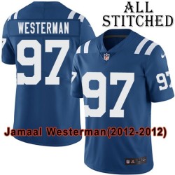 Blue Home Embroidered Jamaal Westerman Indianapolis Colts #97 Stitched Jersey