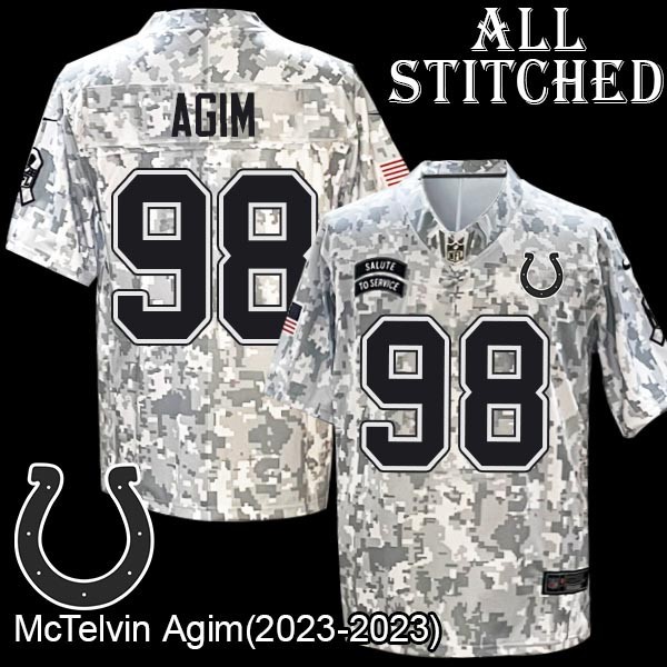 Camo Embroidered McTelvin Agim Indianapolis Colts #98 Stitched Jersey