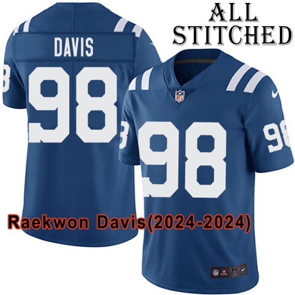 Blue Home Embroidered Raekwon Davis Indianapolis Colts #98 Stitched Jersey