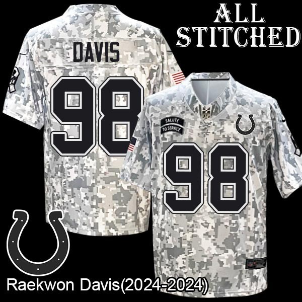 Camo Embroidered Raekwon Davis Indianapolis Colts #98 Stitched Jersey