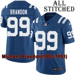Blue Home Embroidered Michael Brandon Indianapolis Colts #99 Stitched Jersey