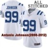 White Embroidered Antonio Johnson Indianapolis Colts #99 Stitched Jersey