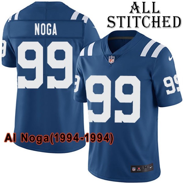 Blue Home Embroidered Al Noga Indianapolis Colts #99 Stitched Jersey