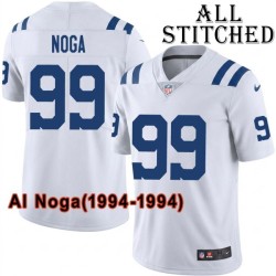 White Embroidered Al Noga Indianapolis Colts #99 Stitched Jersey
