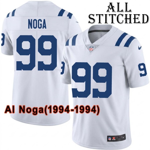 White Embroidered Al Noga Indianapolis Colts #99 Stitched Jersey