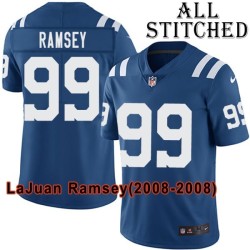 Blue Home Embroidered LaJuan Ramsey Indianapolis Colts #99 Stitched Jersey