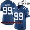 Blue Home Embroidered Brad Scioli Indianapolis Colts #99 Stitched Jersey