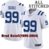 White Embroidered Brad Scioli Indianapolis Colts #99 Stitched Jersey