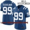Blue Home Embroidered Lance Teichelman Indianapolis Colts #99 Stitched Jersey