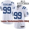 White Embroidered Lance Teichelman Indianapolis Colts #99 Stitched Jersey