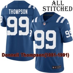 Blue Home Embroidered Donnell Thompson Indianapolis Colts #99 Stitched Jersey